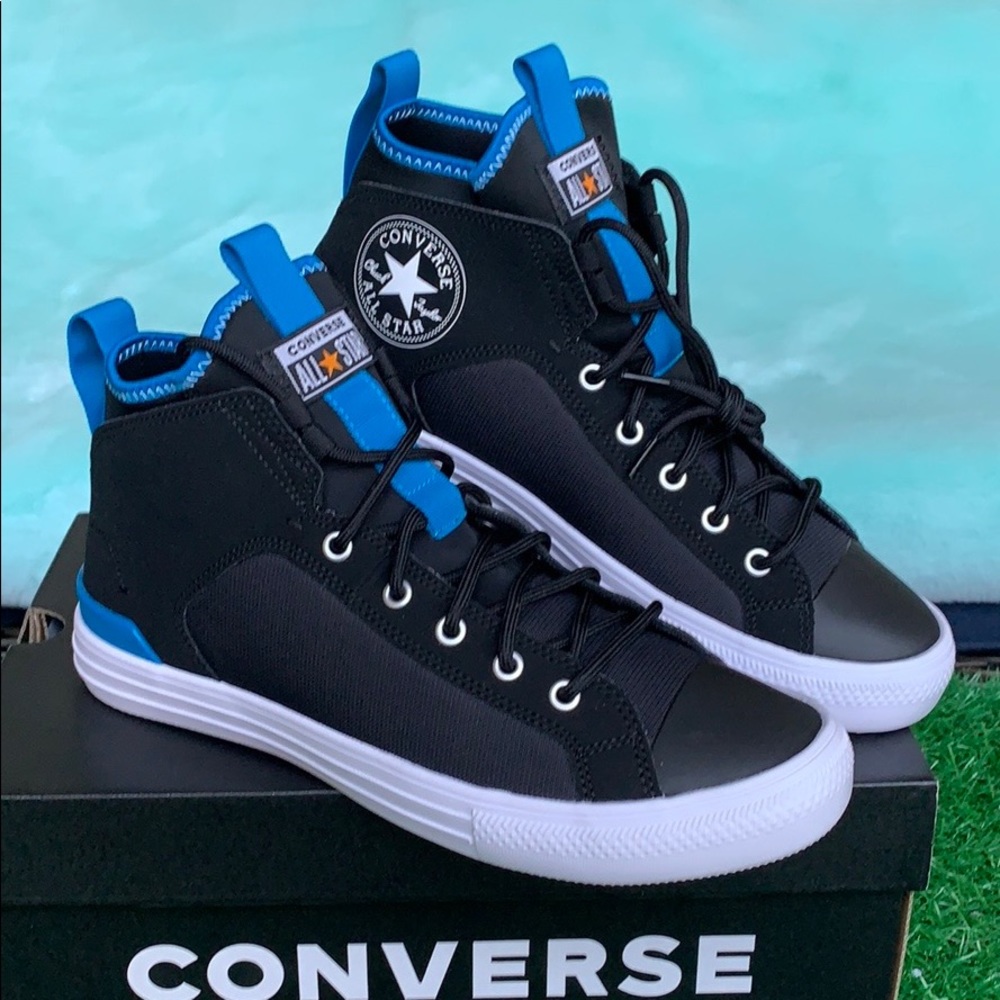 CONVERSE CTAS ULTRA MID BLACK/IMPERIAL BLUE/WHT MN - Picture 4 of 16